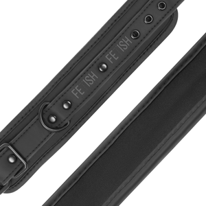 Fetish Submissive – Collier et menottes en cuir végan avec doublure en noprène