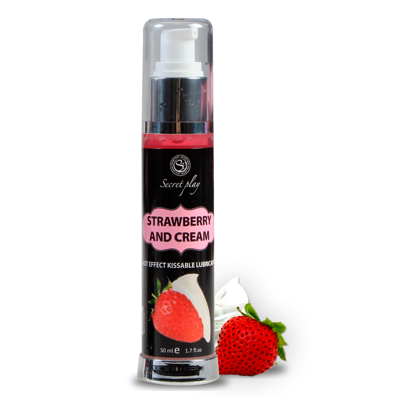 SECRETPLAY - LUBRICANTE 2-1 EFECTO CALOR FRESA&amp;NATA 50 ML
