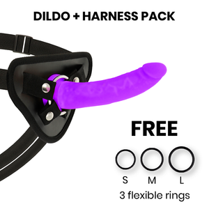 Delta Club – Toys harnais + dong silicone violet 17 cm -o- 3 cm