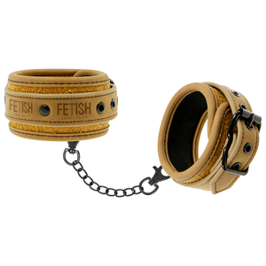 Fetish Submissive Origen – Menottes de cheville en cuir végétalien avec doublure en néoprène