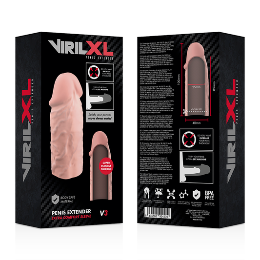 VIRILXL - LIQUID SILICONE PENE EXTENSION V3 NATURAL