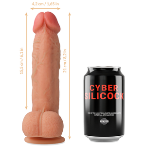 Cyber Silicock – Strap-on saul silicone liquide avec 3 anneaux gratuits 15.5 cm -o- 4.2 cm