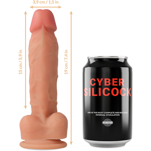 Cyber Silicock – Strap-on liquide silicone oliver avec 3 anneaux gratuits 19 cm -o- 3.9 cm