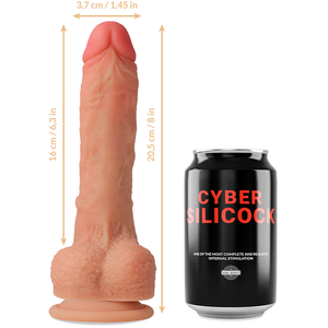 Cyber Silicock – Strap-on connor silicone liquide avec 3 anneaux gratuits 20.5 cm -o- 3.7 cm