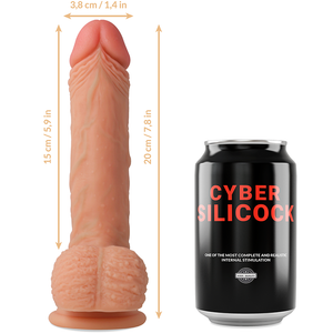 Cyber Silicock – Strap-on freeman liquide silicone avec 3 anneaux gratuits 20 cm -o- 3.8 cm