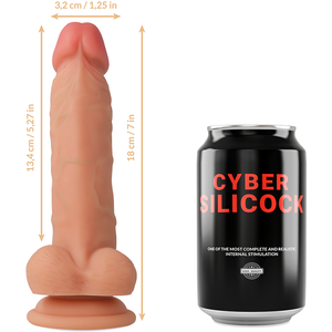 Cyber Silicock – Strap-on jude silicone liquide avec 3 anneaux gratuits 18 cm -o- 3.2 cm