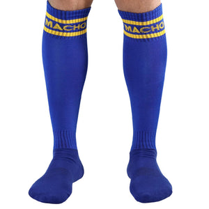 Macho – Chaussettes longues taille unique bleu