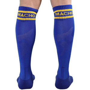 Macho – Chaussettes longues taille unique bleu