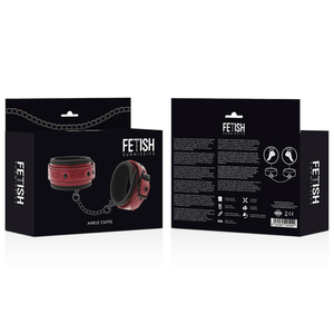 Fetish Submissive Dark Room – Menottes de cheville en cuir végan avec doublure en néoprène