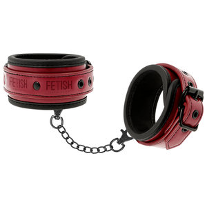 Fetish Submissive Dark Room – Menottes de cheville en cuir végan avec doublure en néoprène