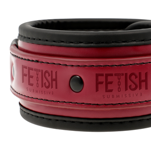 Fetish Submissive Dark Room – Menottes de cheville en cuir végan avec doublure en néoprène