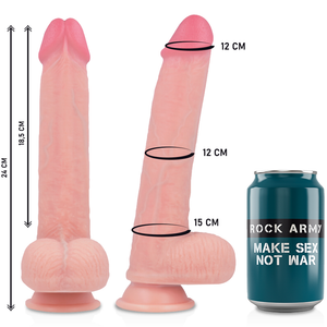 RockArmy – Arn S + gode en silicone liquide premium kingcobra 24 cm -o- 4.77 cm