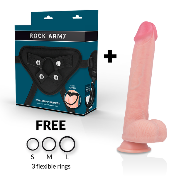 RockArmy – Arn S + gode en silicone liquide premium kingcobra 24 cm -o- 4.77 cm