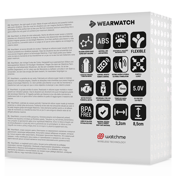 Wearwatch – Vibrateur double technologie watchme aigue-marine / jet