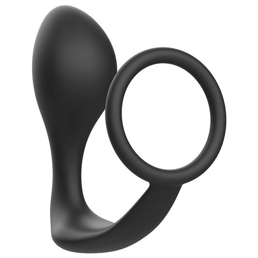 ADDICTED TOYS - ANAL PLUG WITH ANILLO SILICONE NEGRO