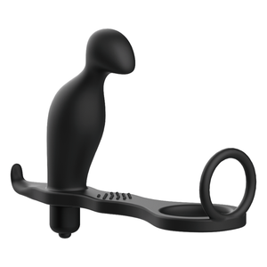 Addicted Toys – Plug anal avec anneau en silicone noir 12 cm
