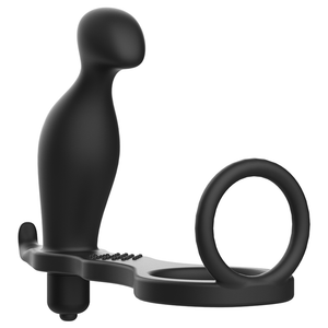 Addicted Toys – Plug anal avec anneau en silicone noir 12 cm