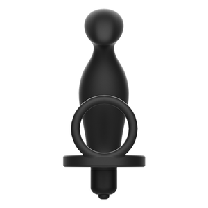 Addicted Toys – Plug anal avec anneau en silicone noir 12 cm