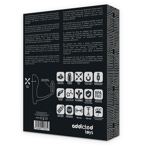 Addicted Toys – Anneau pénis avec télécommande plug anal noir rechargeable