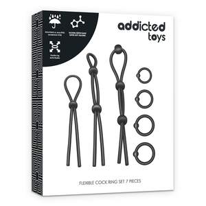 Addicted Toys – Ensemble danneau pénial flexible en silicone 7 pièces