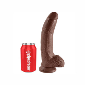 KING COCK - 9 GODE MARRON AVEC BOULES 22.9 CM