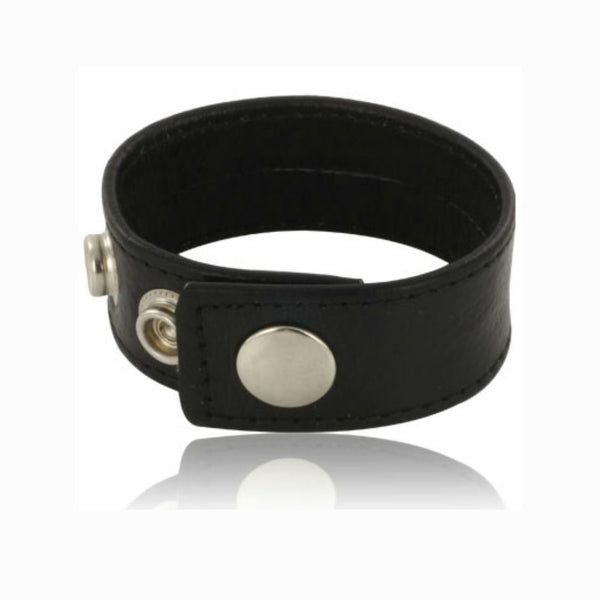 Leather Body – Sangle de pénis réglable en cuir noir