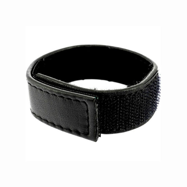 Leather Body – Sangle en cuir réglable avec velcro pour pénis noir