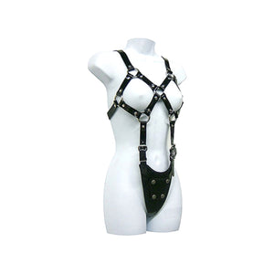 Leather Body – Harnais cuir femme, corps exposé