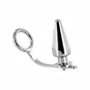 Metal Hard – Anneau en acier avec plug anal, 80 x 55 mm