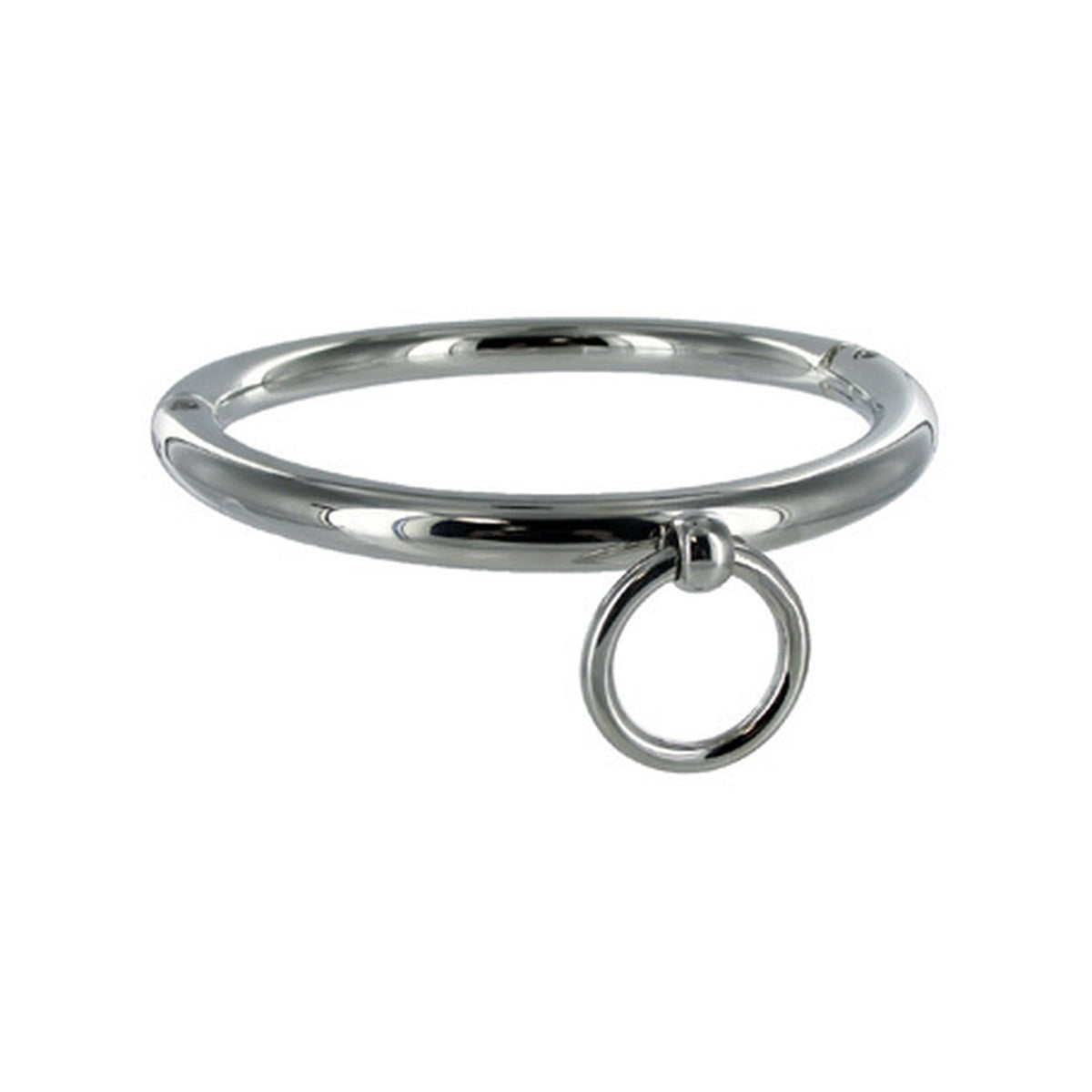 Metal Hard – Collier BDSM en acier chromé avec anneau, diamètre 10 cm