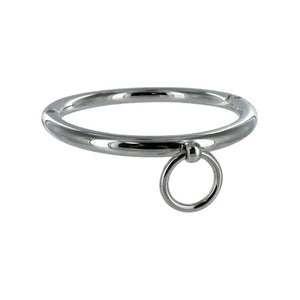Metal Hard – Collier BDSM en acier chromé avec anneau, diamètre 10 cm