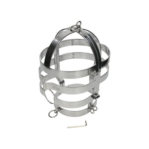 Metal Hard – Masque BDSM en acier avec collier