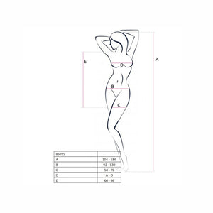 PASSIE - DAMES BS025 BODYSTOCKING ESTILO VESTIDO NEGRO TALLA ÚNICA