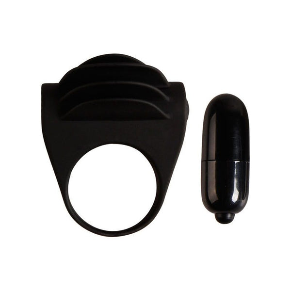 Pretty Love – Chester, anneau vibrant noir en silicone
