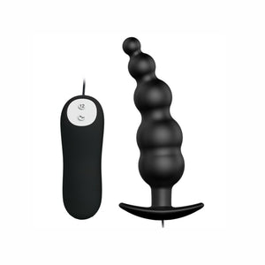 PRETTY LOVE - SILICONE ANAL PLUG EXTRA ESTIMULATION AND 12 MODOS VIBRACIÓN NEGRO CONTROL REMOTO
