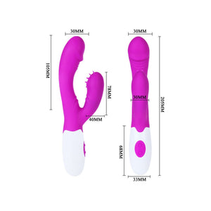Pretty Love – Vibromasseur rabbit lilas et blanc, stimulateur clitoridien