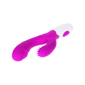 Pretty Love – Vibromasseur rabbit lilas et blanc, stimulateur clitoridien