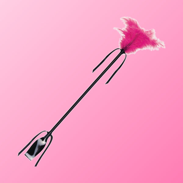 SecretPlay – Fouet & feather noir et fuchsia