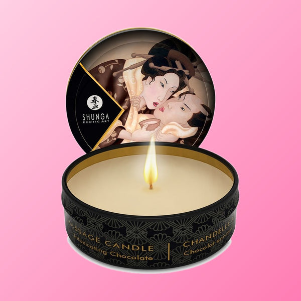 SHUNGA - BOUGIE DE MASSAGE MINI CARESS BY CANDELIGHT CHOCOLAT 30 ML