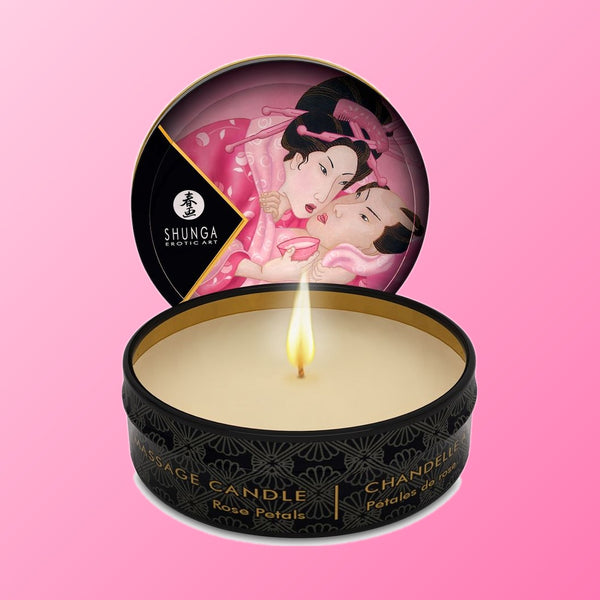 SHUNGA - BOUGIE DE MASSAGE MINI CARESS BY CANDELIGHT ROSES 30 ML