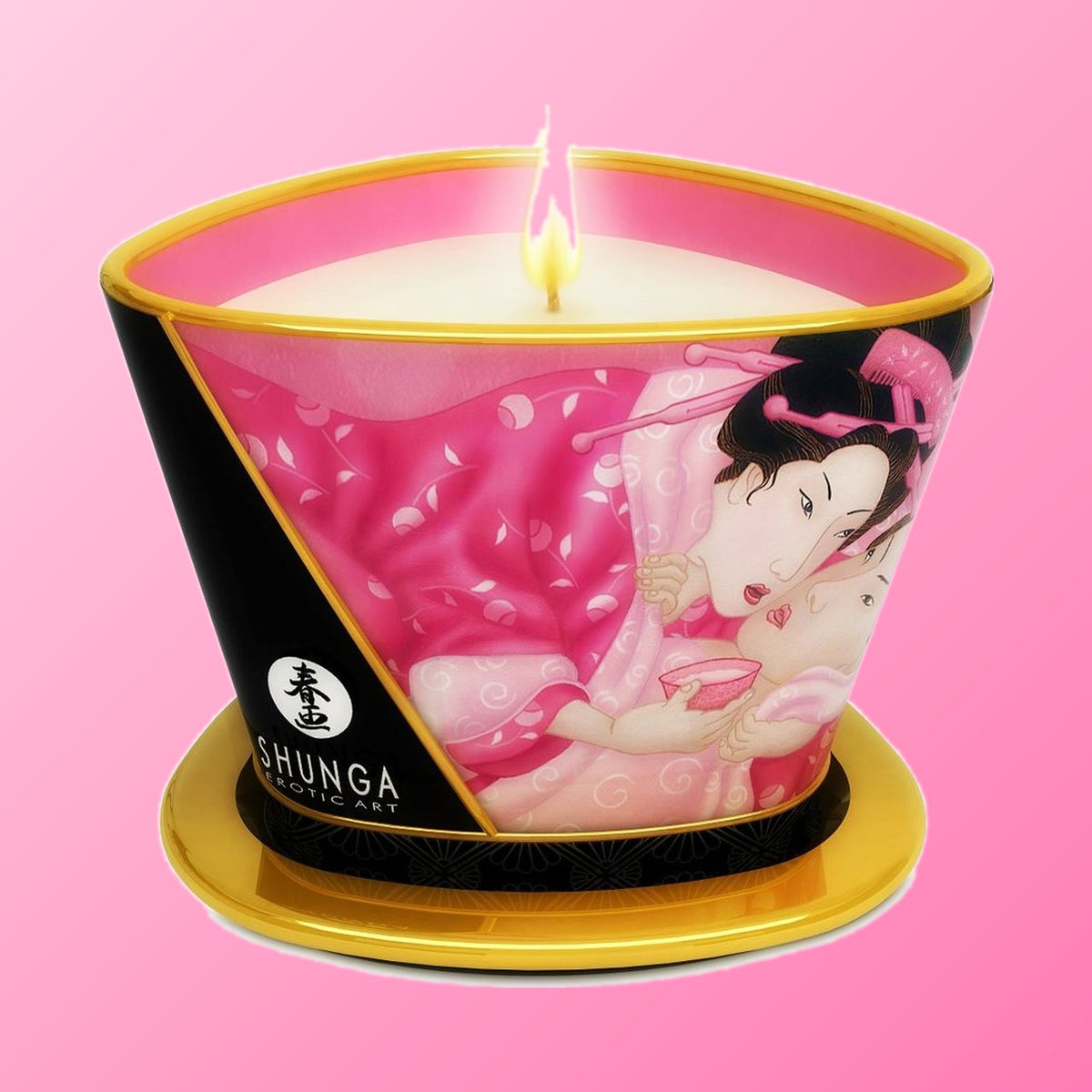 SHUNGA - MINI CARESSE À LA CHANDELLE BOUGIE DE MASSAGE ROSES APHRODISIAQUES 170 ML
