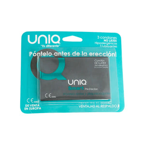 UNIQ - SMART PRESERVATIVES PRE-ERECCIÓN SIN LATEX 3 UNIDADES